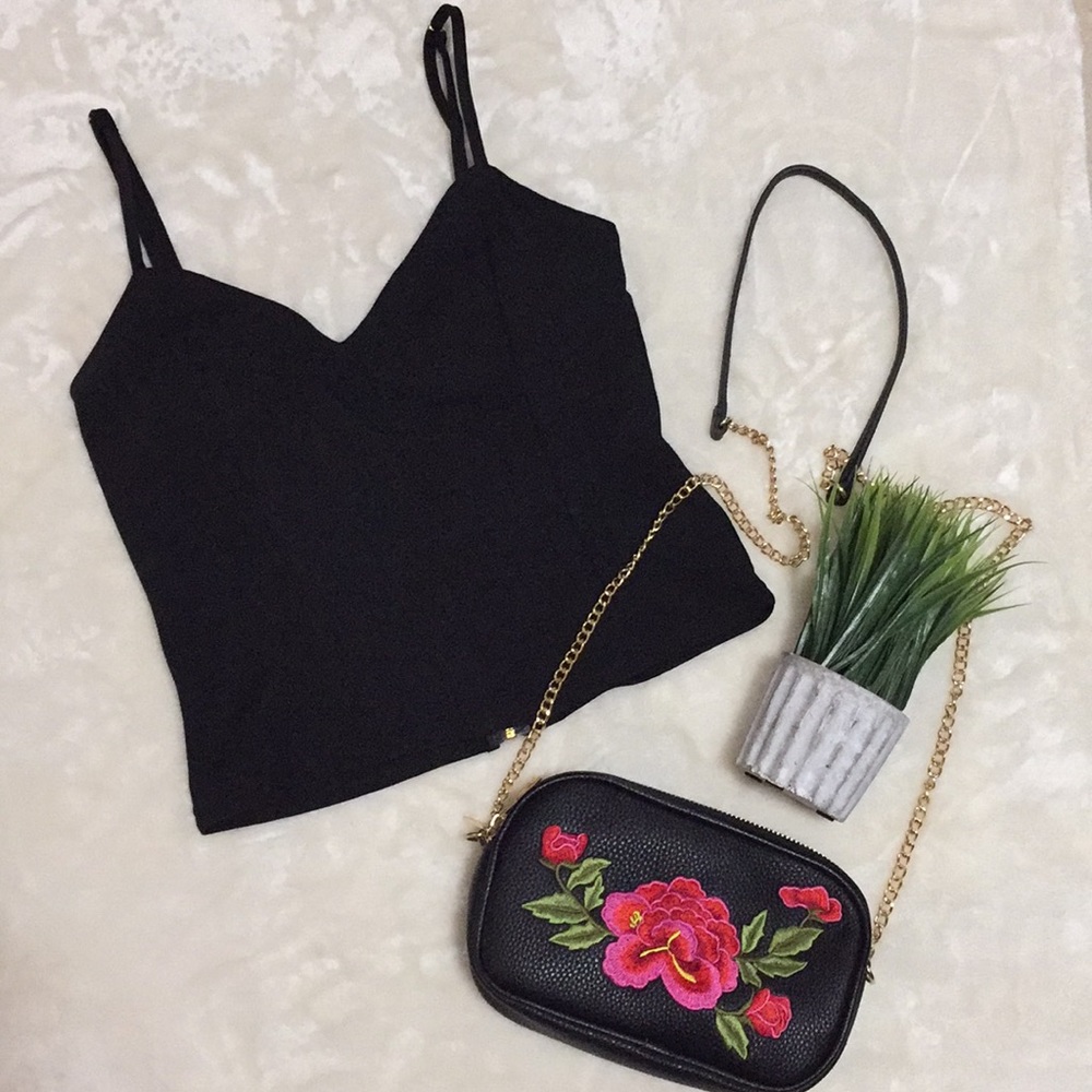 Crop Cami Gold Zipper Back